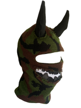 Load image into Gallery viewer, &quot;SURVIVOR&#39;S GUILT&quot; 1/1 HORNED SKI MASK
